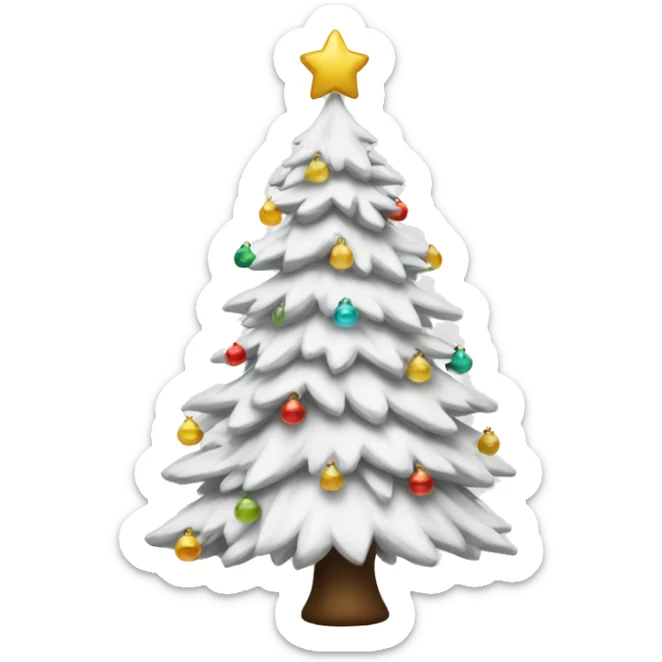 white christmas tree sticker
