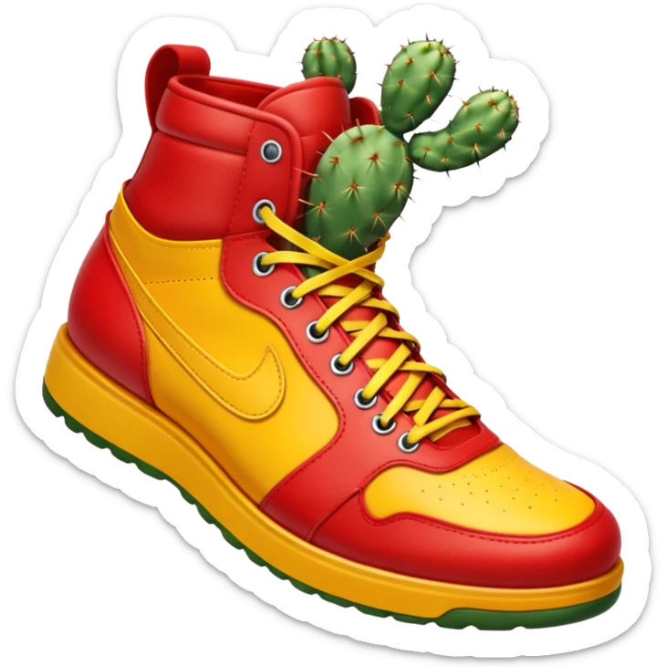 Shoe emoji and the model is the jumpman jack bright cactus sticker