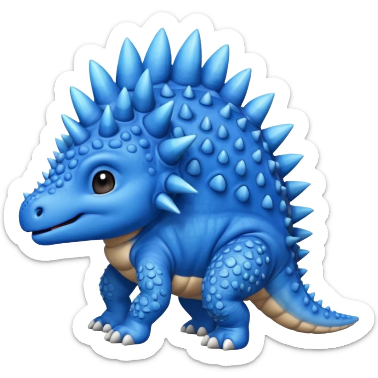 As un emoji de el dinosaurios ANQUILOSAURIO de perfil en color azul que sea bebe  sticker