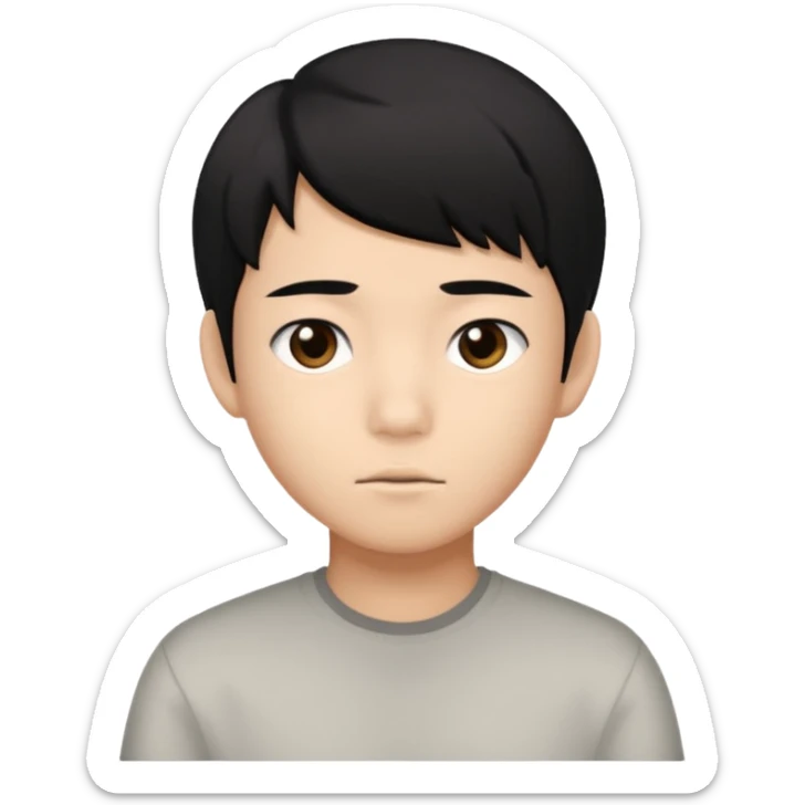 Brown teenage Asian boy with black hair black eyes sticker