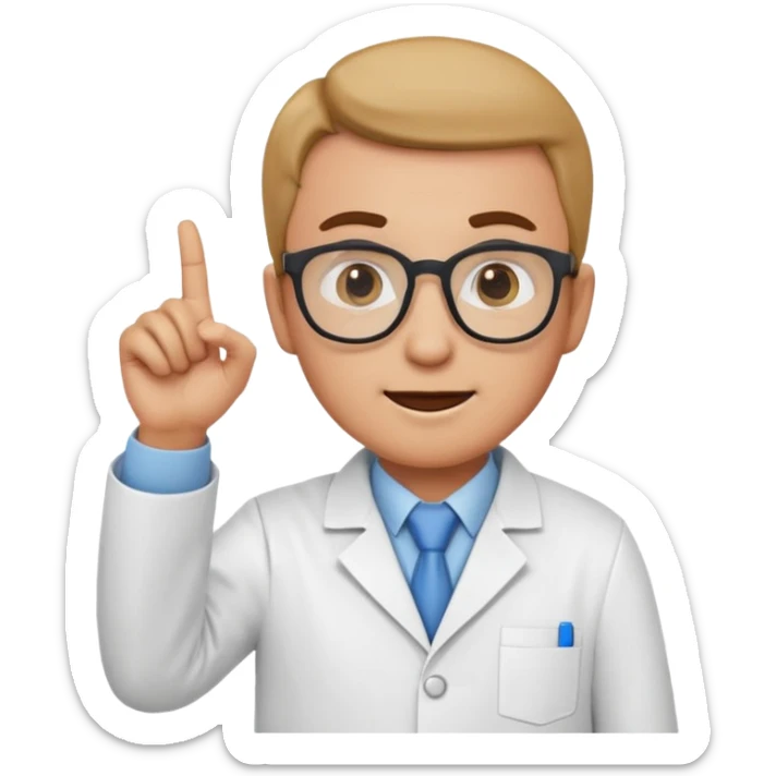 Nerd scientist emoji that with those 🤓👆🥼 but you have to make the head exactly like this 🤓 sticker