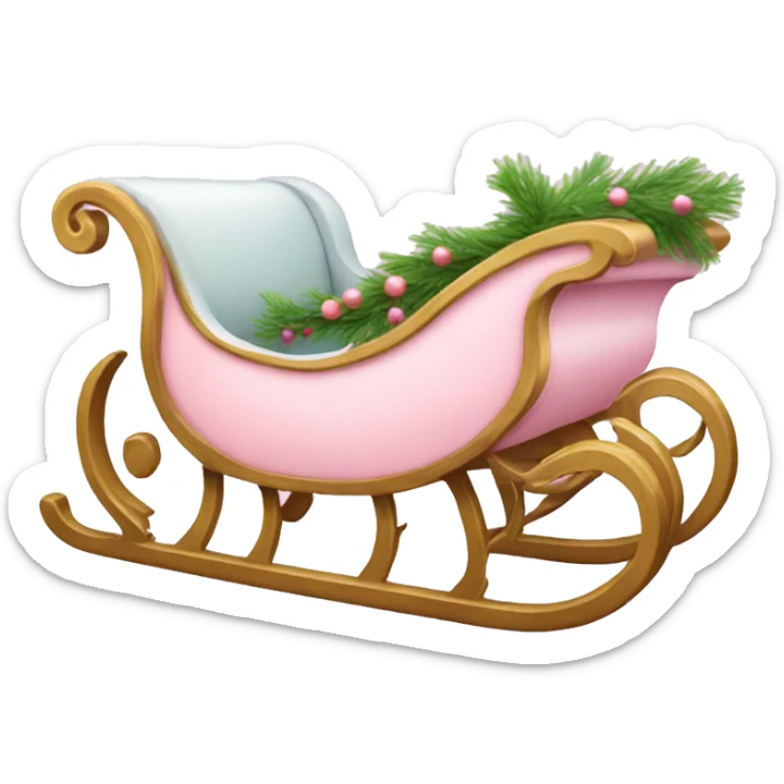 light pink sleigh sticker
