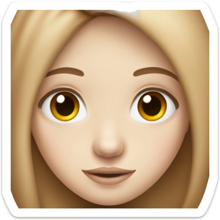 Pale girl with blue eyes and chestnut hair and a nose piercing sticker