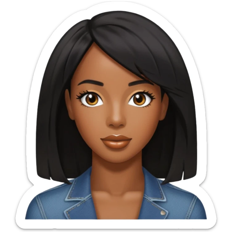 Kelly Rowland from Destiny's Child with black hair sticker