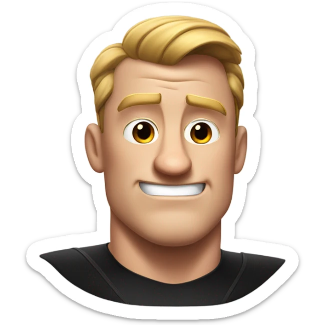 Realistic Mr incredible head with haircut and straight face and he has the THICCEST nose sticker