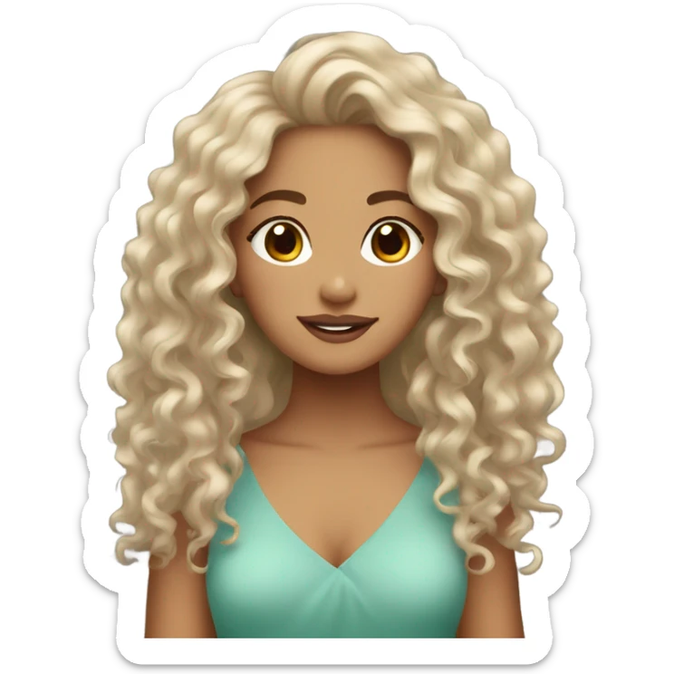 Beautiful Filipino girl with curly hair  sticker