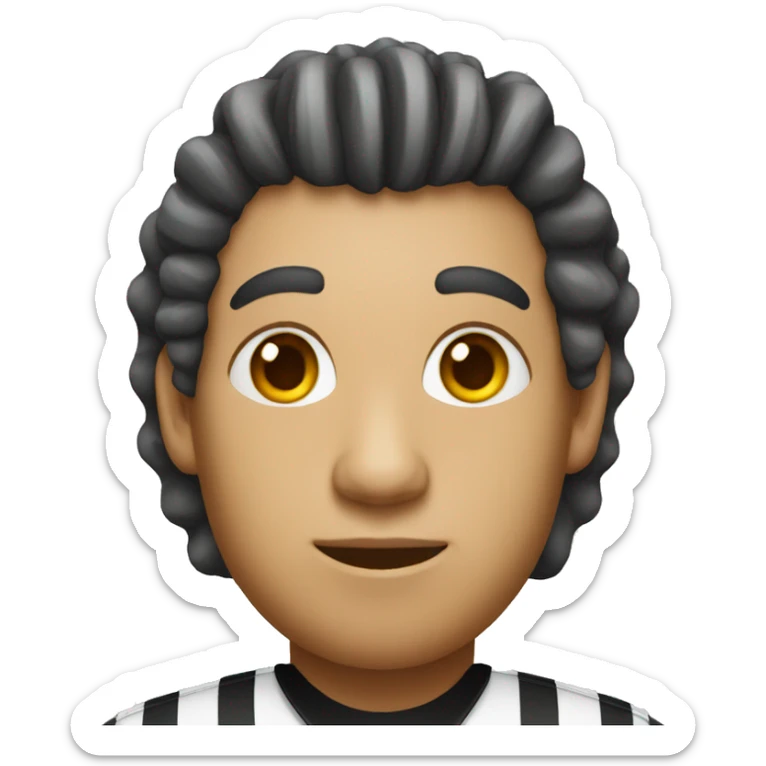 male basketball referee with curly hair and white skin sticker