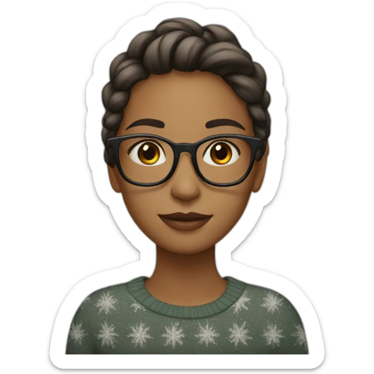 Girl, glasses, tall, Christmas, beautiful  sticker