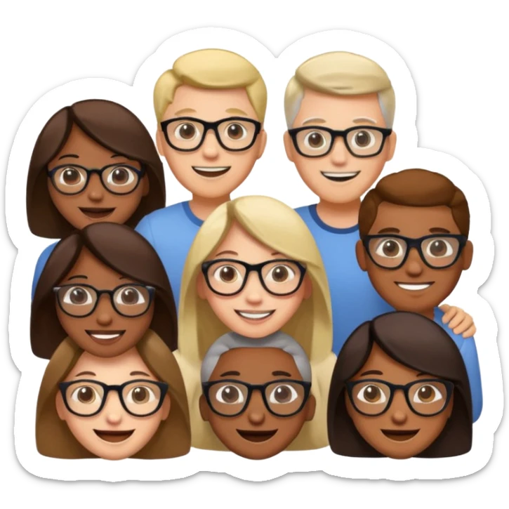 Generate a realistic emoji of someone a group of smart people sticker