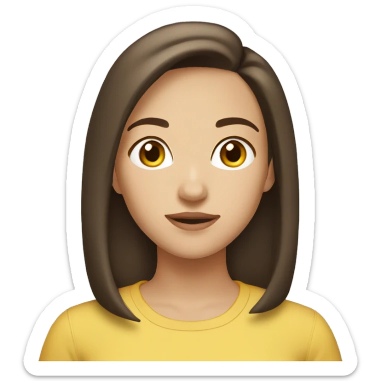 brunette girl chin length hair standi sticker