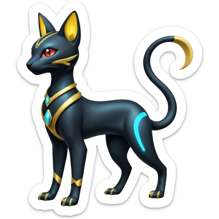 Futuristic Glowing shiny Bastet-Umbreon-Salandit-fusion (full body) sticker