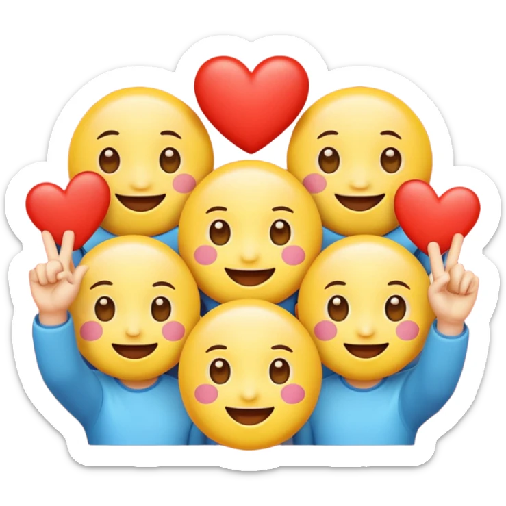 I wanna make a emojis making a kawi face and holing up the chines heart sigh sticker