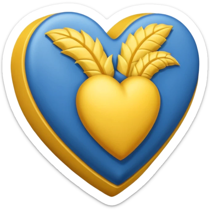 Heart in university of Michigan colors sticker