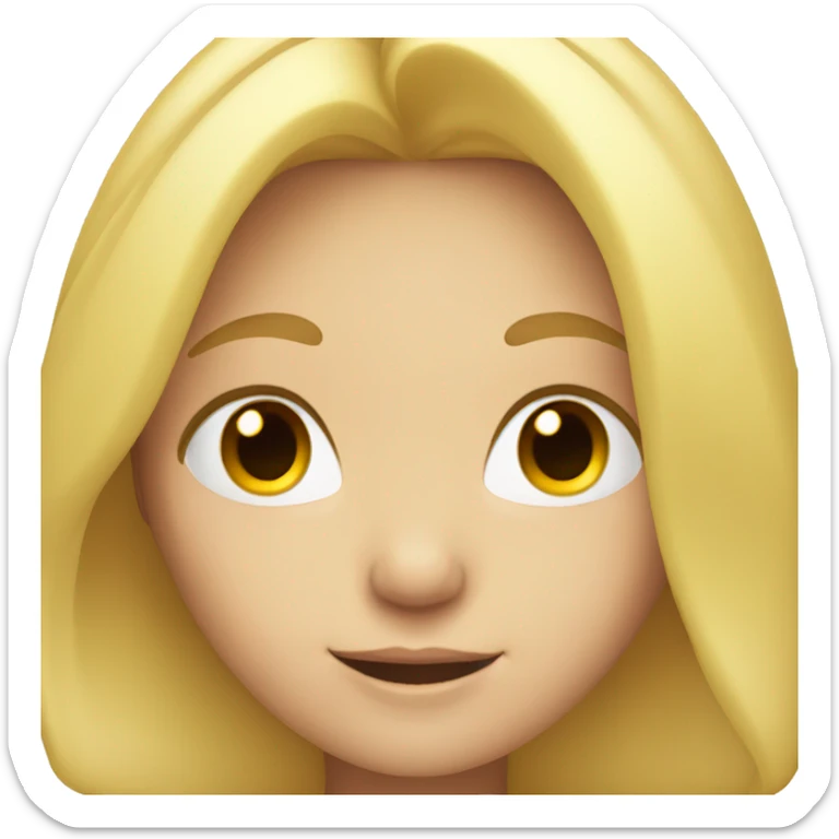 smiling girl with blonde hair with closed eyes sticker