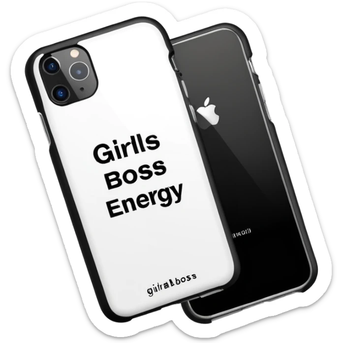 minimal phone case with the words 'Girlboss Energy' in stylish, confident text, no people sticker