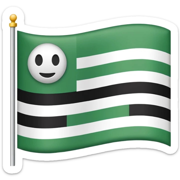 I want a flag as a emoji its made by three colours white green and black 🤍💚🖤its like that colours sticker