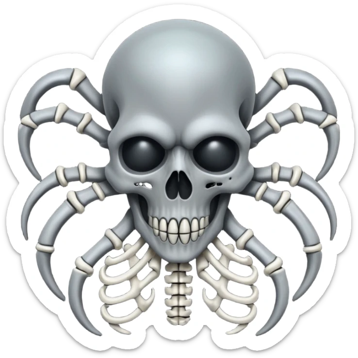 organic wires and bones fused together, undead, Giger-esque sticker