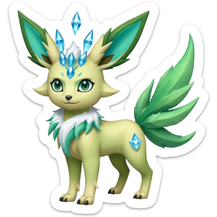 Vul-Amaura-Leafeon-Fakémon-Digimon-fusion (full body) sticker