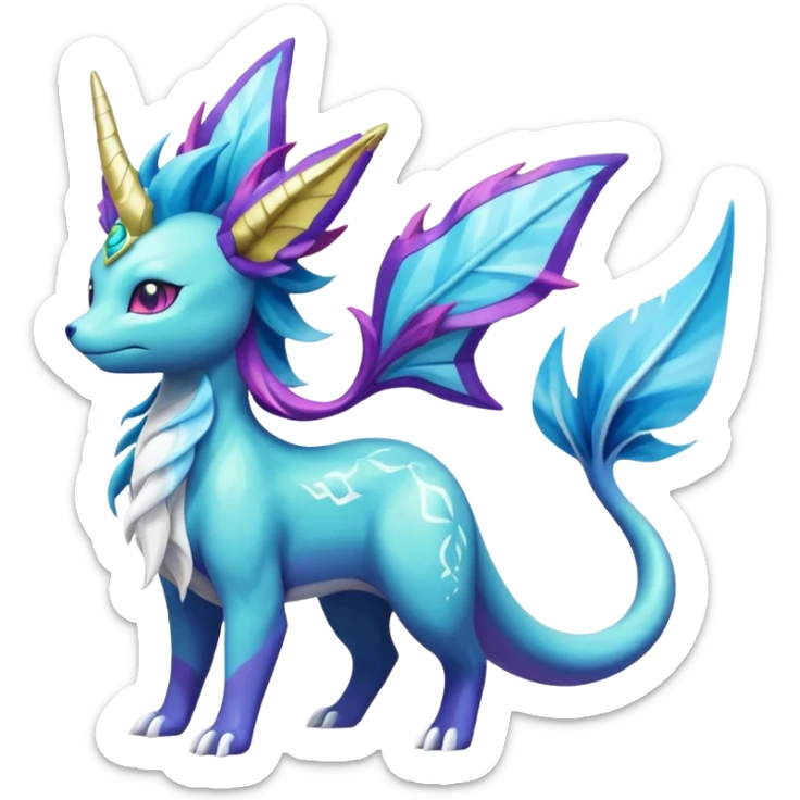 Suicune-Aurorus-Vaporeon-Meganium-fusion (full body) sticker