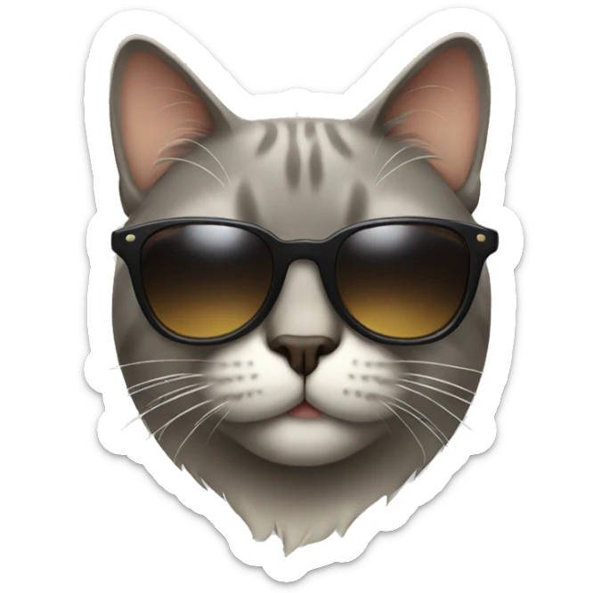 Cat with sunglasses sticker
