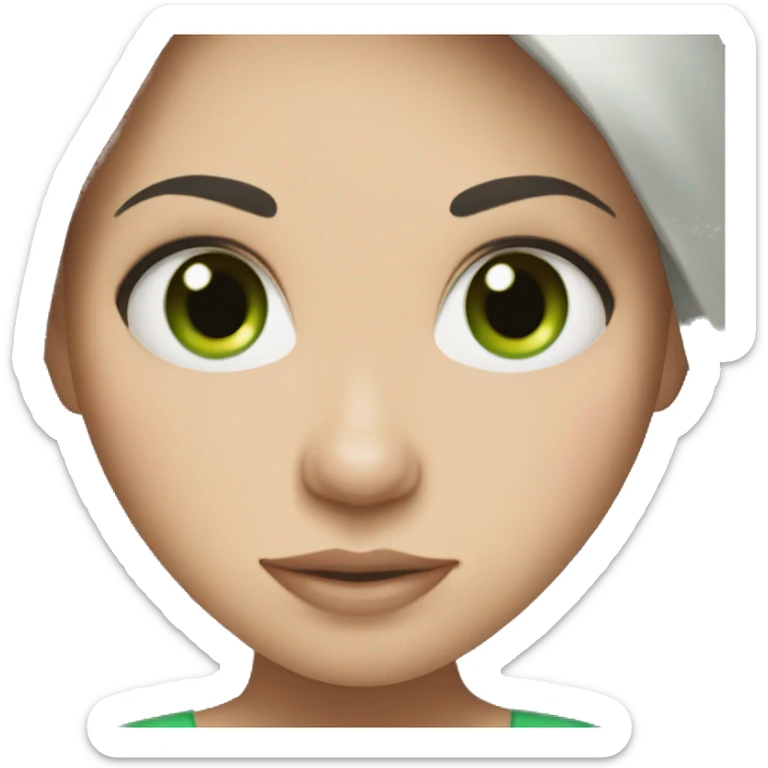 pregnant white woman with black hair and green eyes sticker