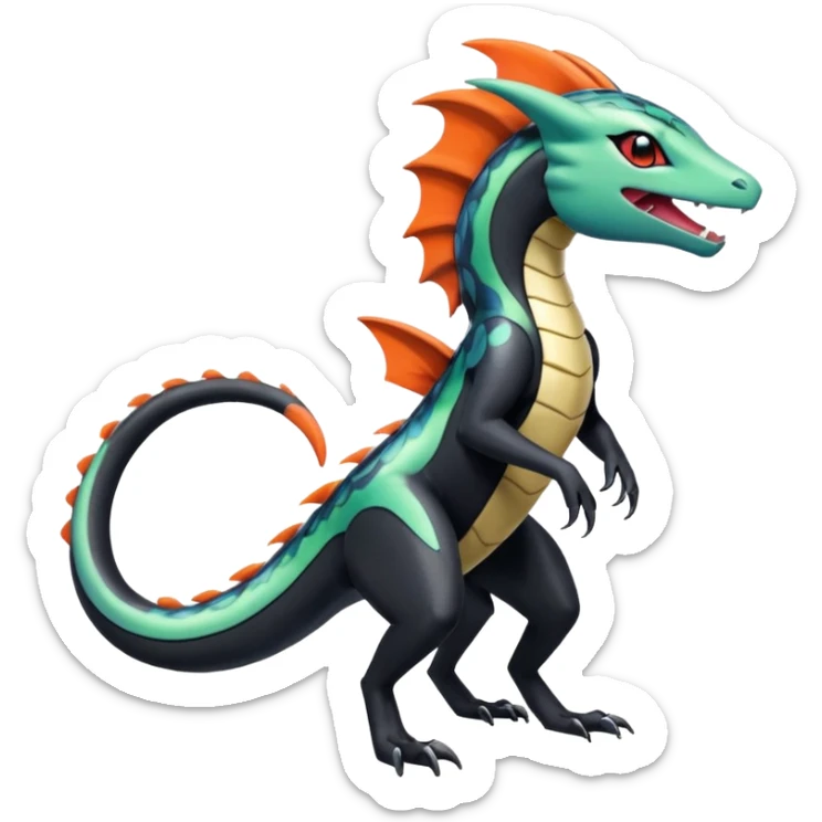 Meloetta-Salandit-Nargacuga-Pokémon-Fakémon-fusion-hybrid-creature sticker