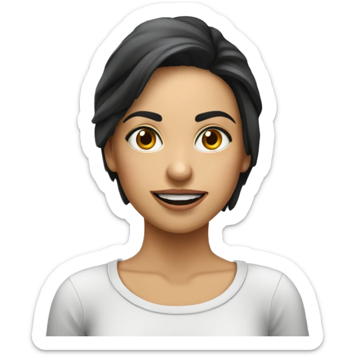 chica morena fotógrafa con camara de fotos  sticker