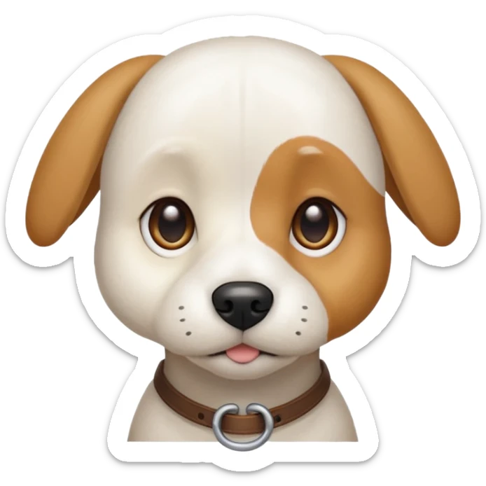 a white beagle x maltese x chi dog the size of a kelpie with light brown ears and a light brown patch on one eye sticker
