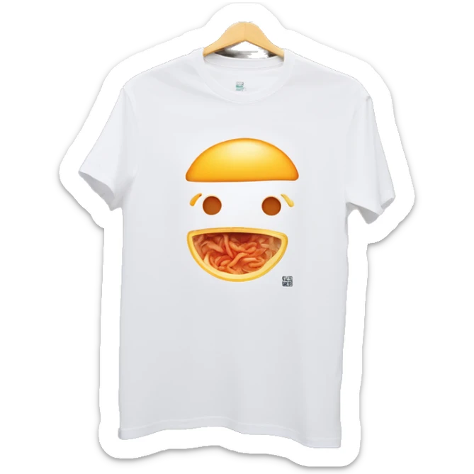 '김치' written tshirt is soaked in the juice of kimchi sticker