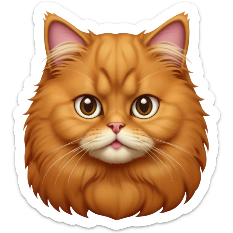 cinematic-adorable-big-eyed-fluffy-solid ginger-persian-cat-portrait-emoji,-head-tilted-playfully-with-a-sweet-expression,-fluffy-solid ginger-fur,-simplified-yet-irresistibly-cute-features-with-large,-expr sticker