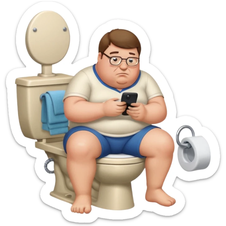 can you do  Peter Griffin sitting on the toilet playing on his phone sticker