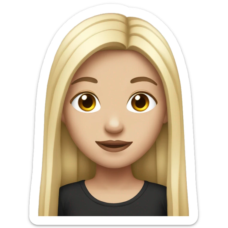 white girl with black straight long hair and piercings sticker