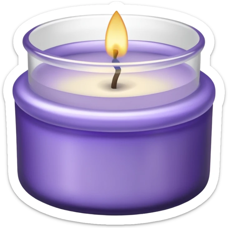 Lavender candle – purple wax in frosted glass jar sticker