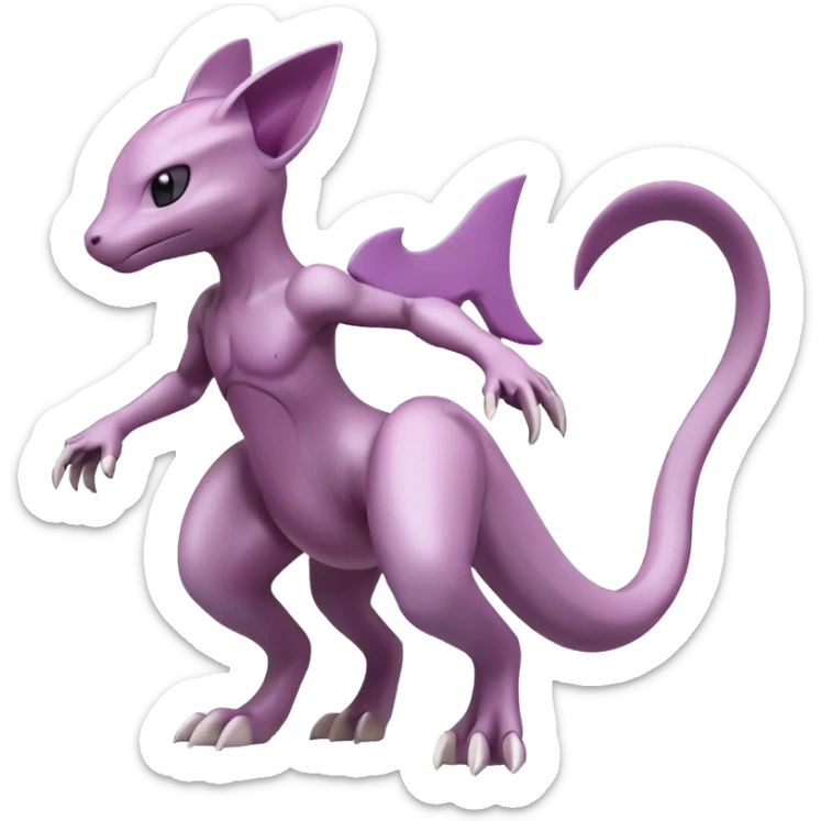  Cool Edgy Shiny Futuristic Ethereal Legendary Mewtwo-Digimon-Genesect-Palkia-hybrid full body sticker