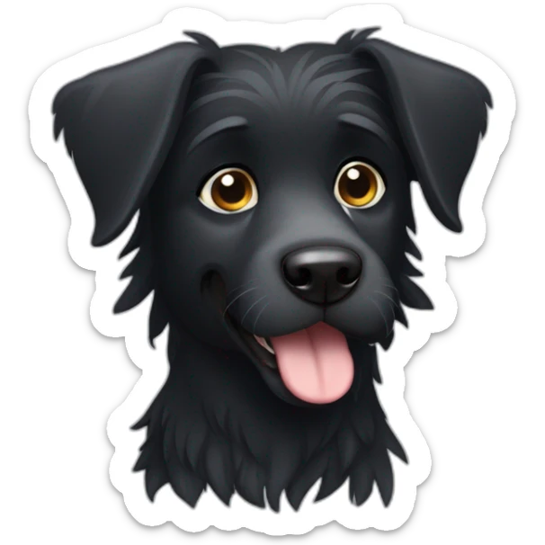 black griffon dog with really not much white hairs only under mouth and on eyebrows sticker