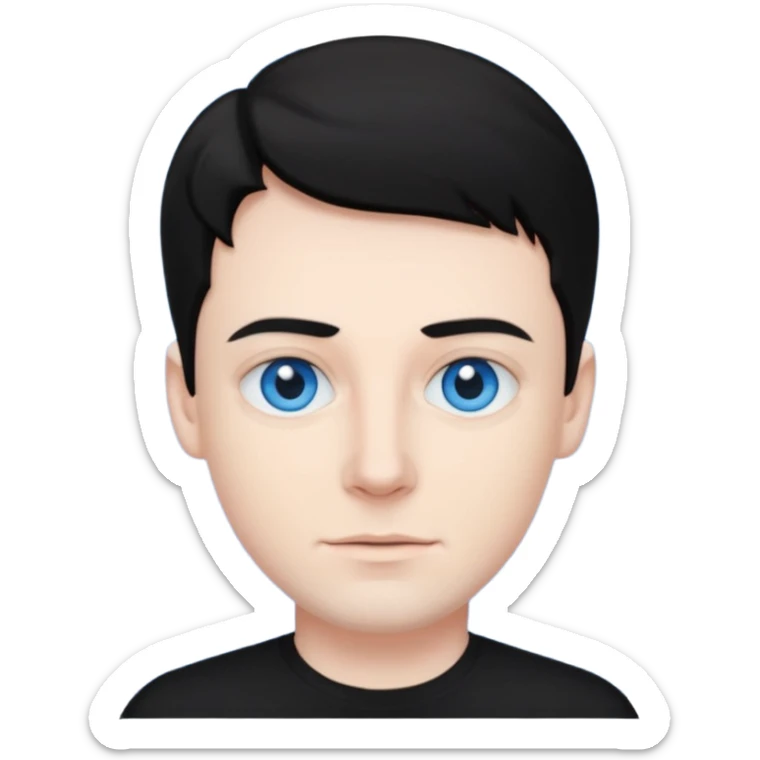 Neil McCormick from Mysterious Skin with blue eyes, black hair, black shirt sticker