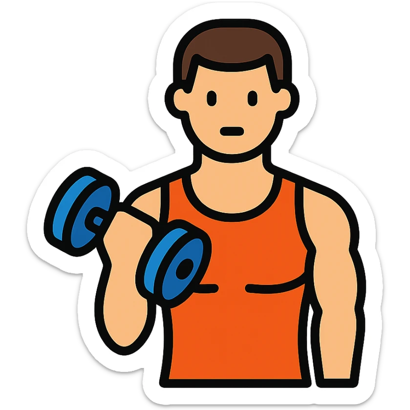 A sportsman who is dedicated to his workout routine and spend a lost of time at the gym sticker