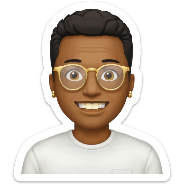 A gangster black cool rapper with cool shirt Glasses gold teeth  sticker