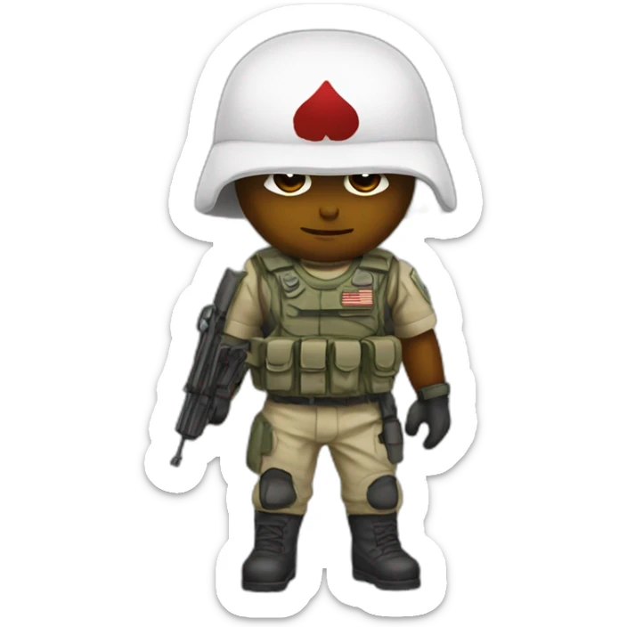 Mylitary whit blood sticker