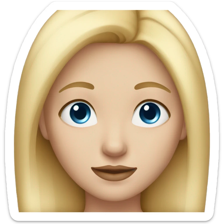Cute woman with straight blonde hair and blue eyes sticker