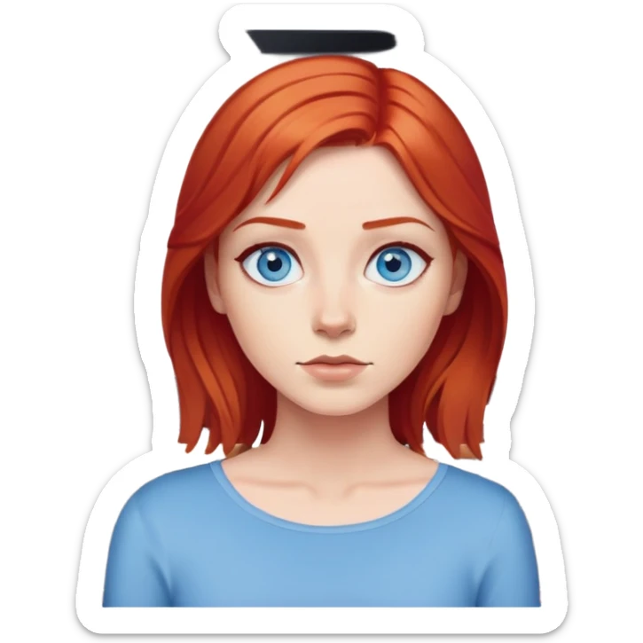 Mom with blue eyes and red hair watching netflix on tv sticker