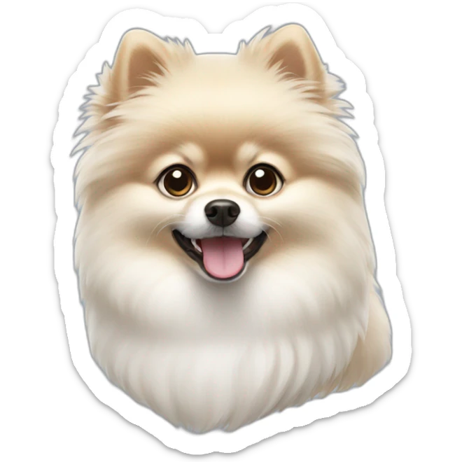 White pomeranian sticker