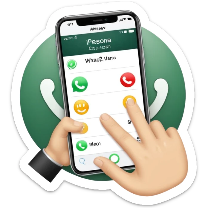 Crea un icono de iPhone WhatsApp que sea haciendo el gesto de meter la nariz por los dedos mientras los dedos hacen un círculo. Así: 👌🏻 sticker