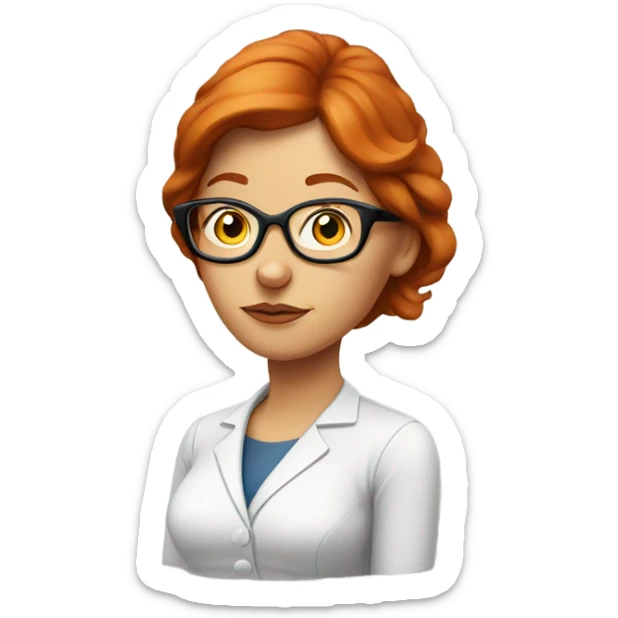 red hair woman nutritionist with glasses thinking money sticker