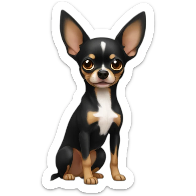chihuahua NEGRO ladrar muy fuerte sticker