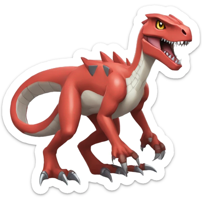  Cool Edgy Digimon-Fakemon-Guilmon-Velociraptor-Dragon-Mecha full body sticker
