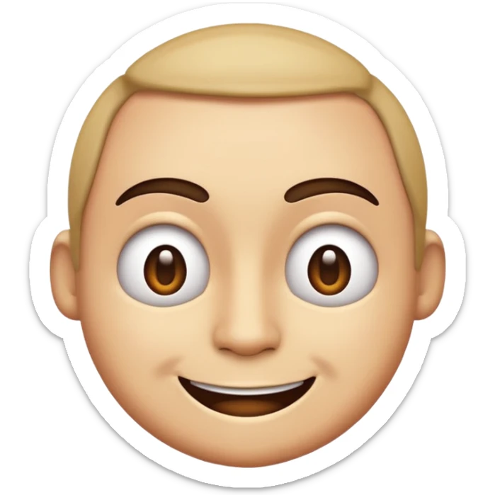 simple emoji face with the vibe of 'yikemike', featuring a mischievous smile and raised eyebrow sticker
