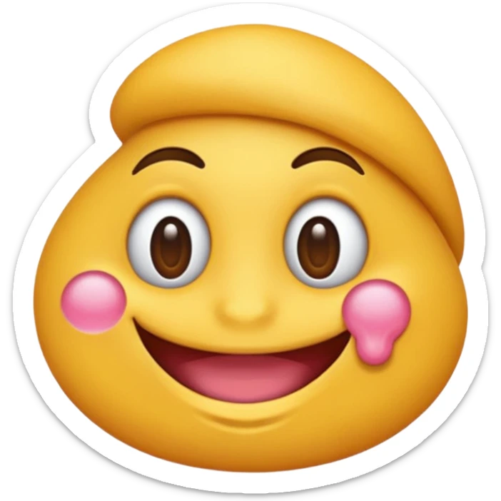 Emoji coqueto con una leve sonrisa y un dedo en la boca sticker