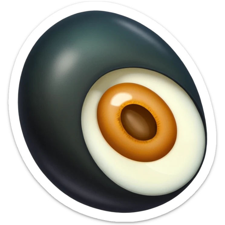 century egg emoji, just the egg no insides, just the black egg right side up like any other egg emoji sticker