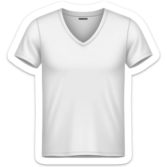 single white fitted v-neck t-shirt, cropped length, simple clean isolated garment only, no accessories, plain white background sticker